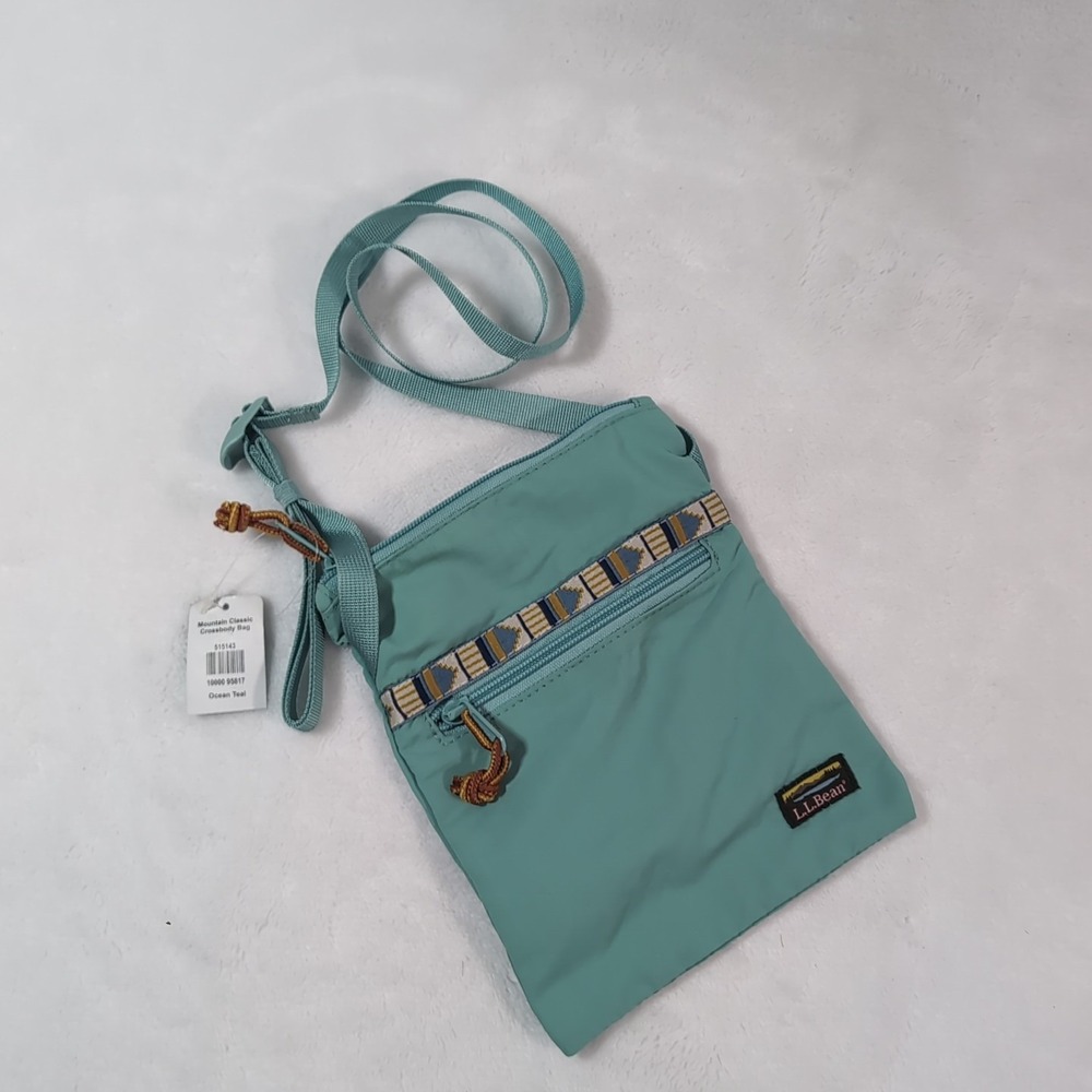 New LL Bean Mountain Classic Crossbody Bag Mini Travel Pouch Sling Ocean Teal
